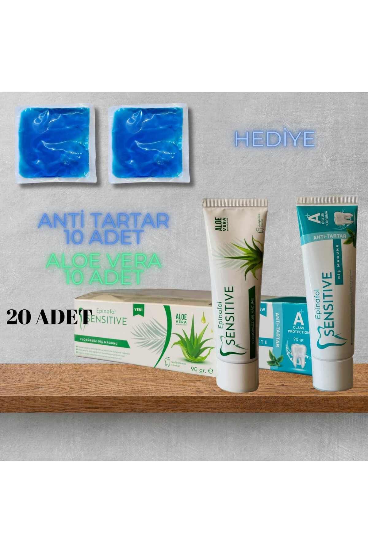 Epinafol Sensitive Diş Macunu 20 li Set Anti Tartar Aloe Vera Buz Jeli Hediyeli