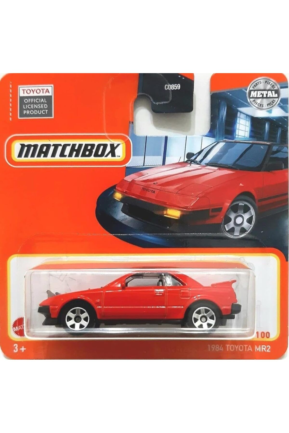 NcK Metal 2022 Kibrit Kutusu Toyota MR2 Kırmızı 16/100 (Kısa Kart) HFR60