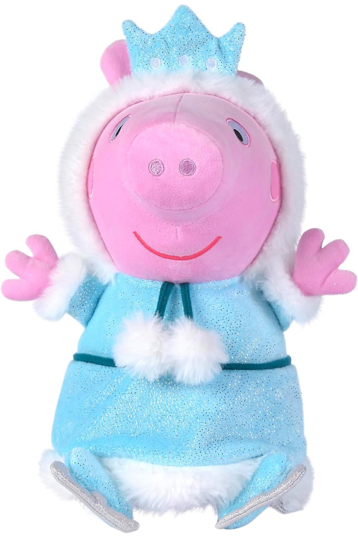 NcK 109261501, Buz Patencisi Rolünde Peppa Pig, Kumaş Malzeme, Peluş Tasarım, 28 Cm