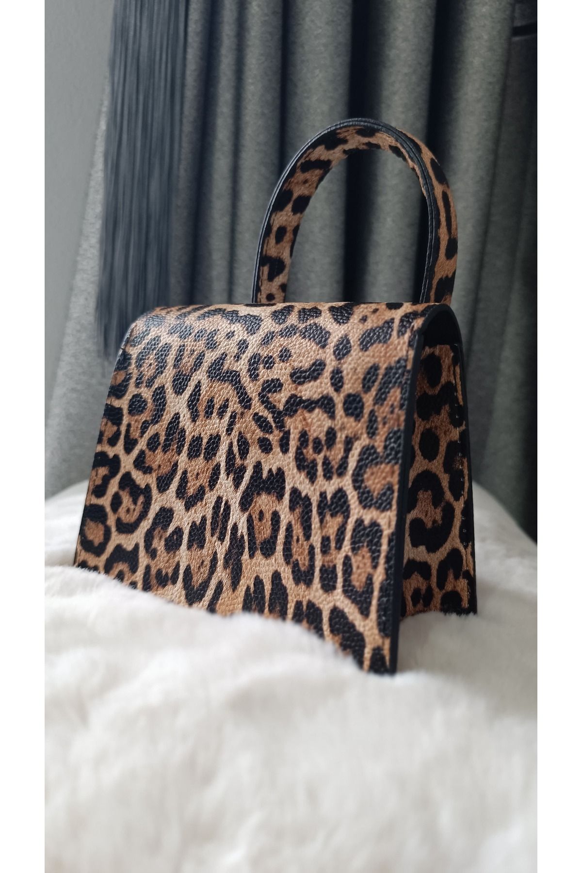 Butik Leopar Desenli Lüx El Çantası