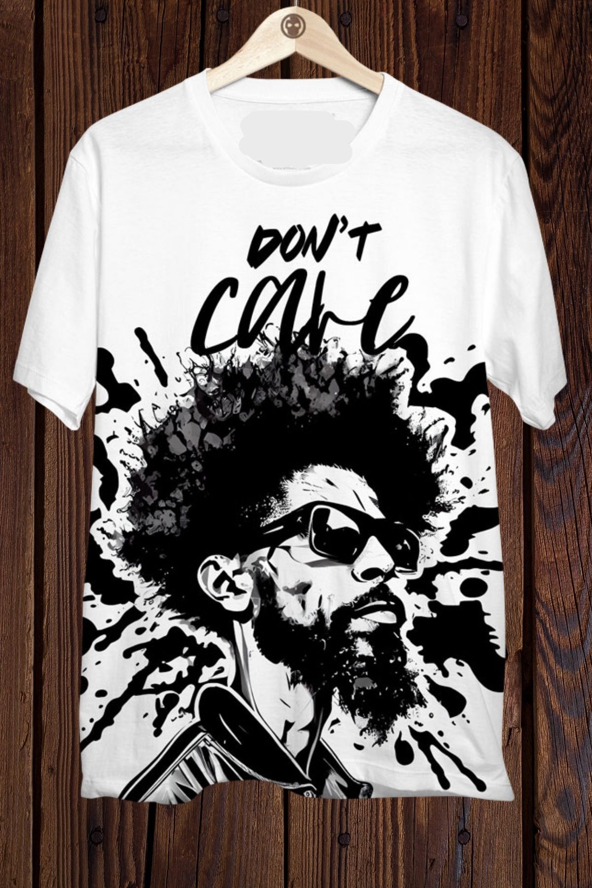 FECCY Pamuklu DON'T CARE Baskılı Oversize T-shirt