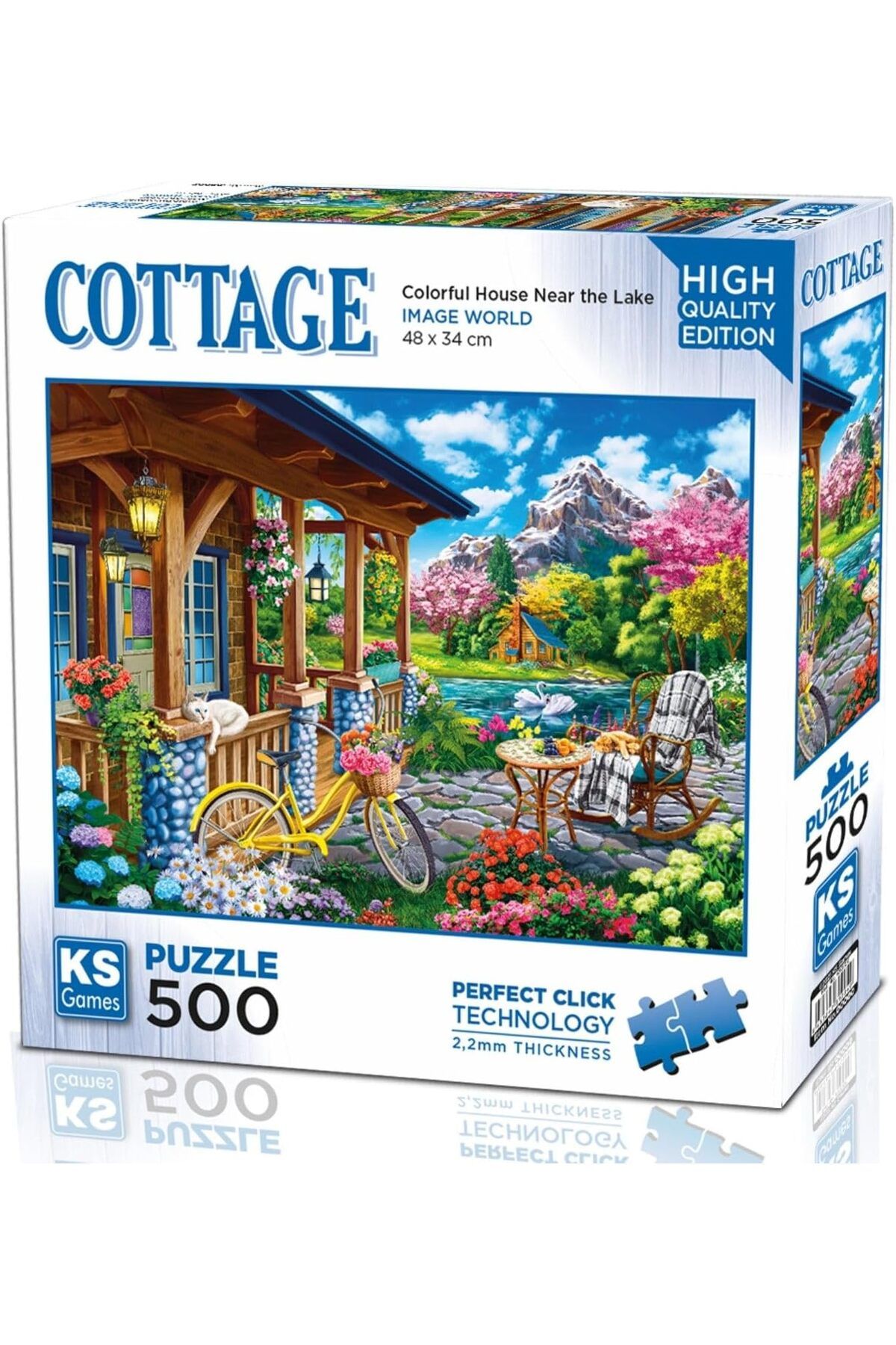 NcK Games 500 Parça Göl Kenarında Renkli Ev Puzzle