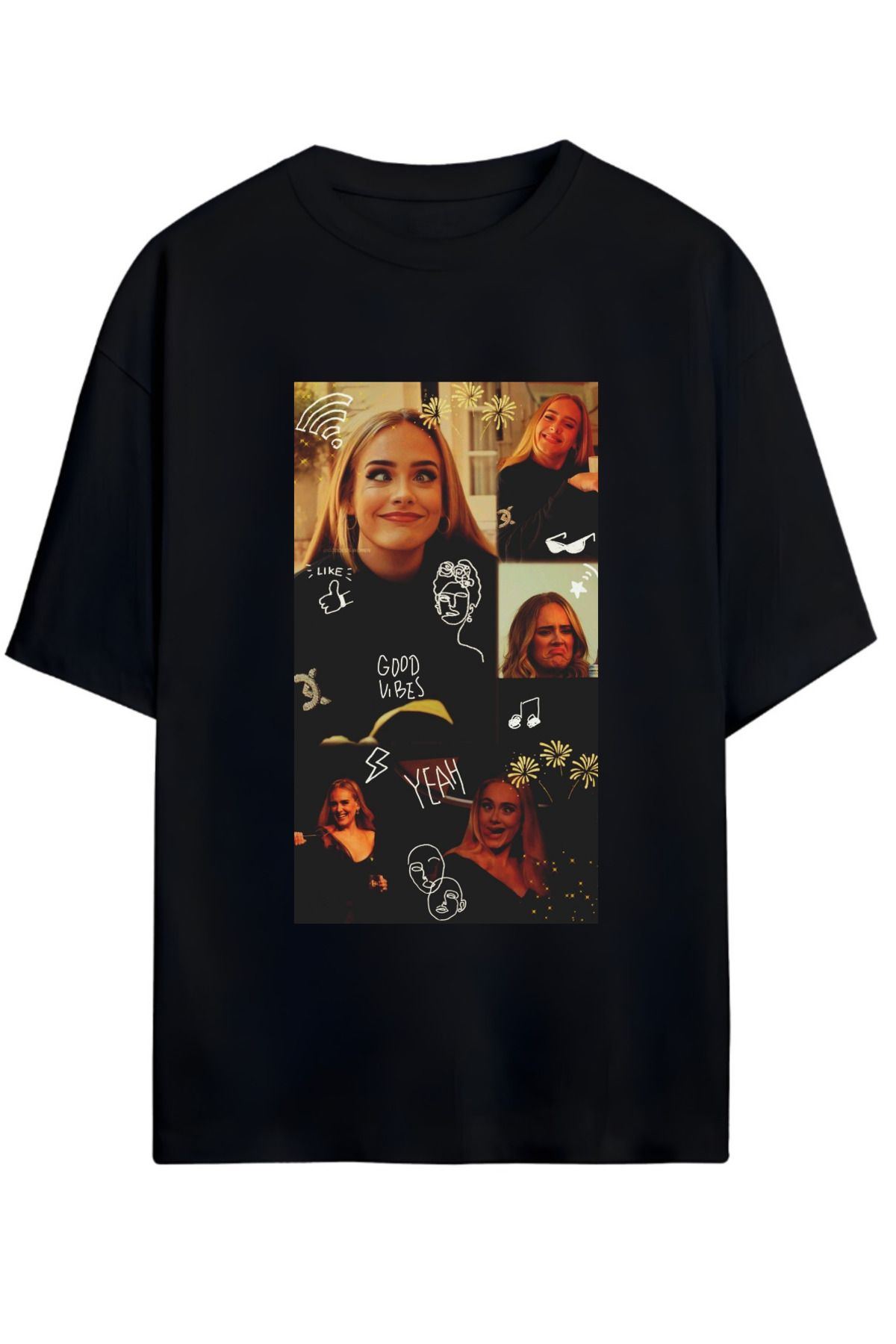 MAGORS ADELE TASARIMLI UNISEX YENİ SEZON OVERSIZE PAMUKLU  T-SHIRT