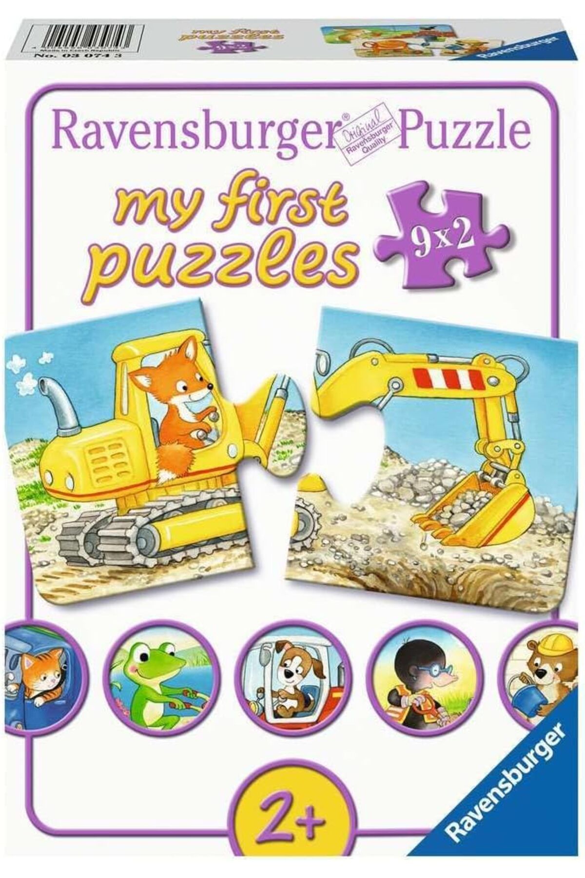 NcK 30743 İnşaatçı Hayvanlar Çocuk Puzzle, 9x2 Parça