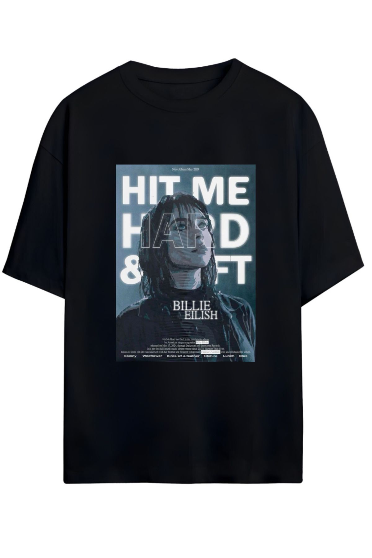 MAGORS BILLIE EILISH TASARIMLI UNISEX YENİ SEZON OVERSIZE PAMUKLU  T-SHIRT