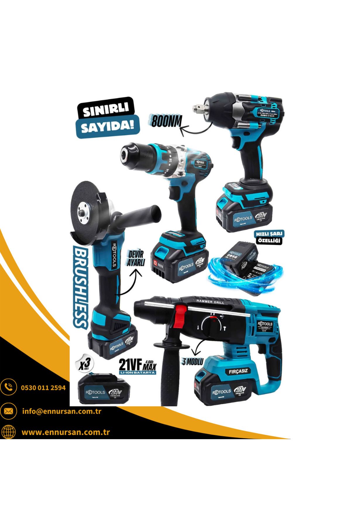 Home RETOOLS YENİLENMİŞ NEW 4'LÜ SET MATKAP-VİDALAMA-SPİRAL