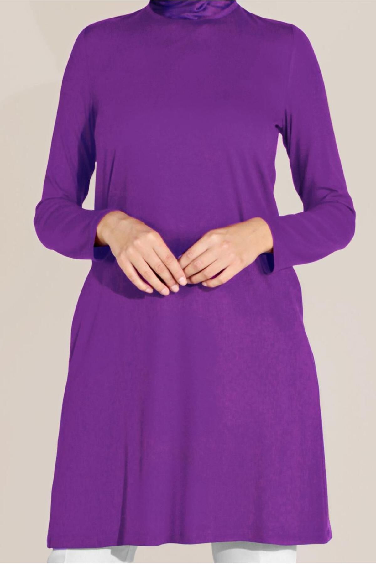 TRENDTESETTÜR-Women's Plum (Lilak) Knitted Viscose Tunic 40825 4