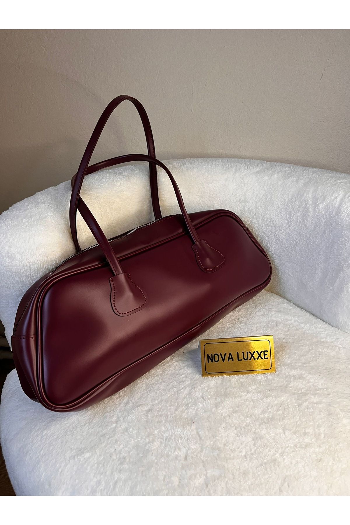 Nova luxxe Baget model çanta bordo