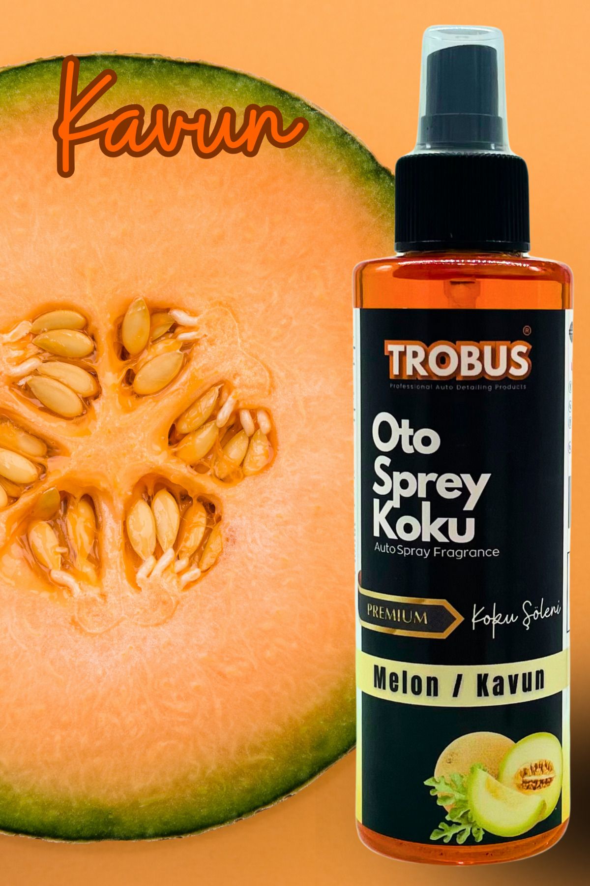 TROBUS Melon/Kavun Oto Sprey Koku - Premium Ferahlatıcı Yaz Esintisi (150 ml)