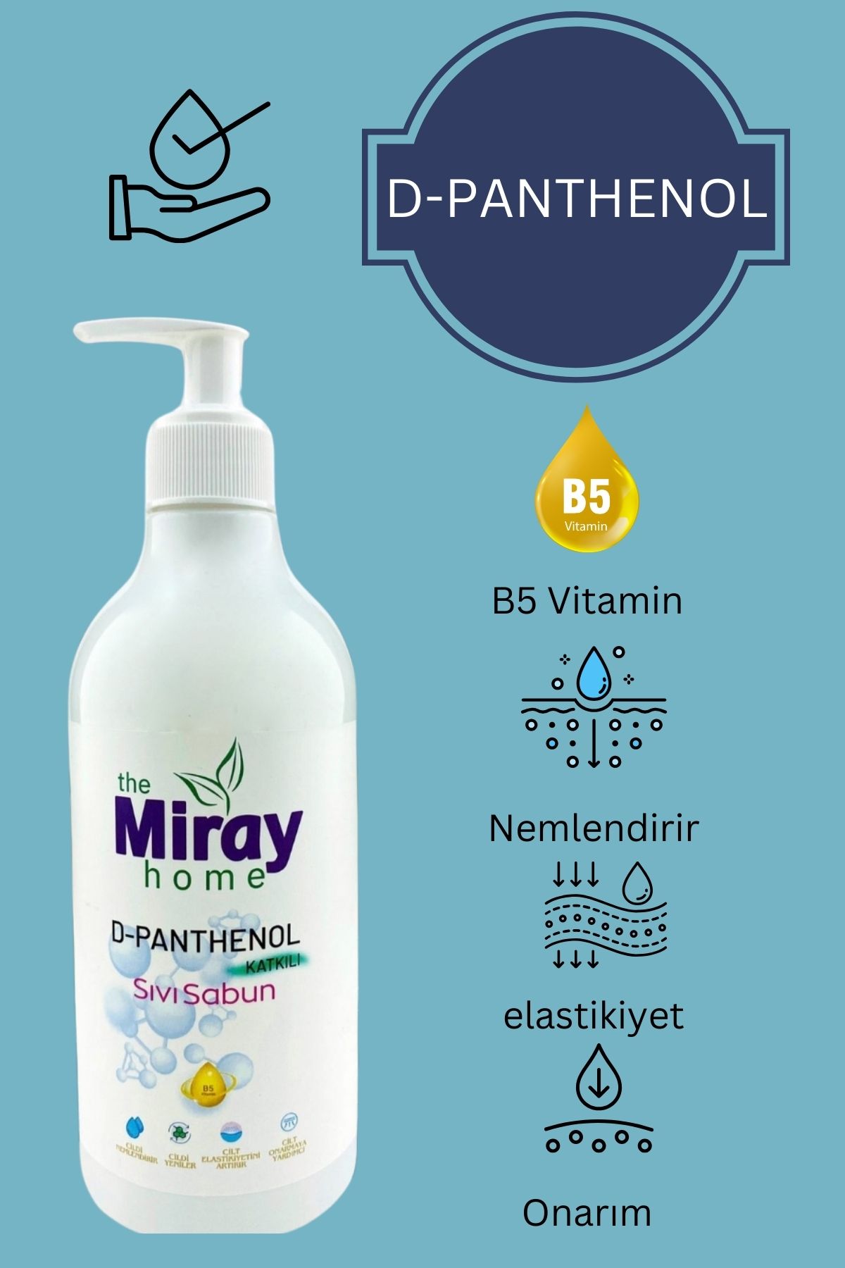 miray home Sıvı El Sabunu D-Panthenol 500ML