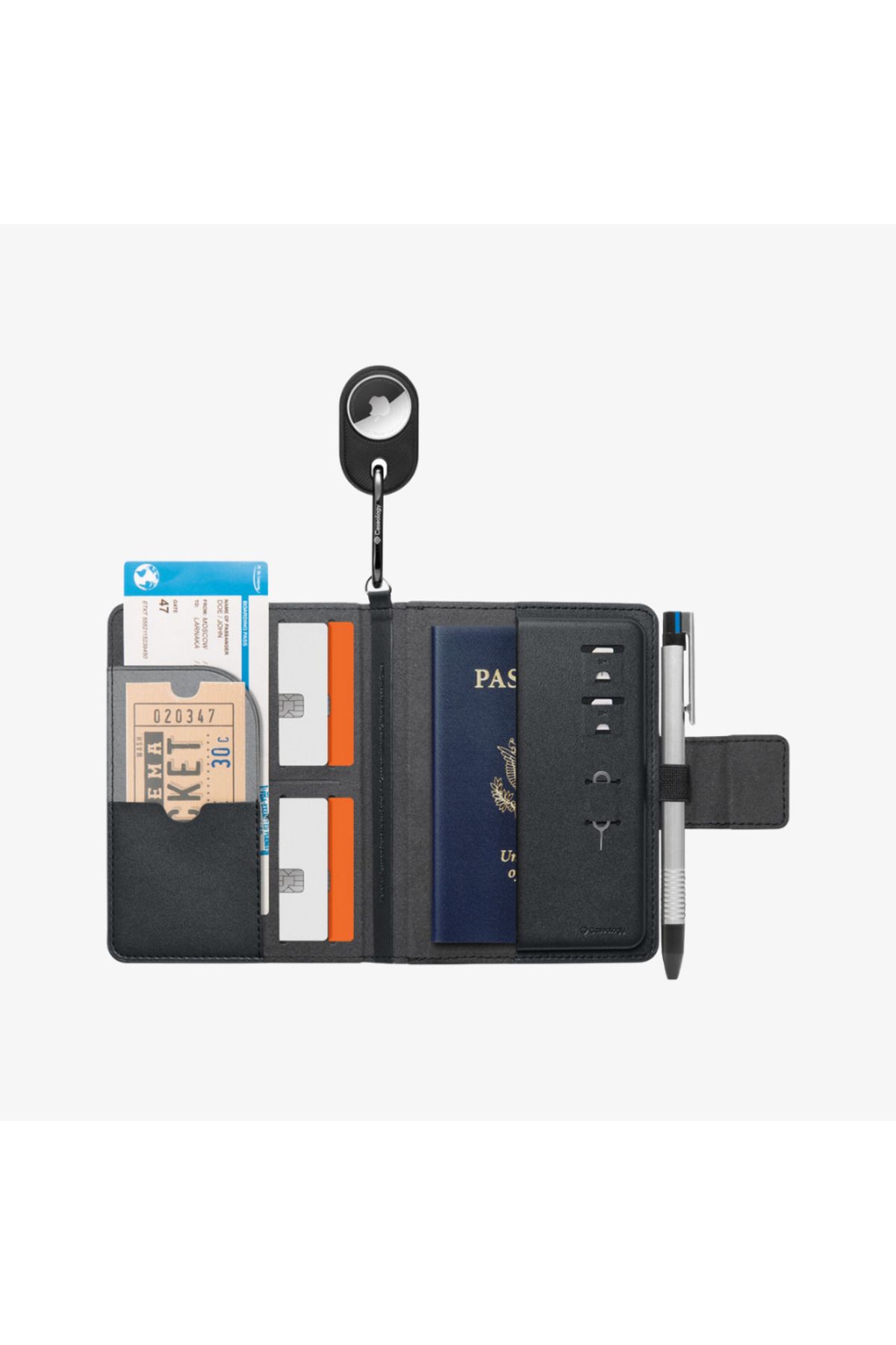کیف پول مردانه و زنانه CASEOLOGY NANO POP STAND + گذرنامه Spigen