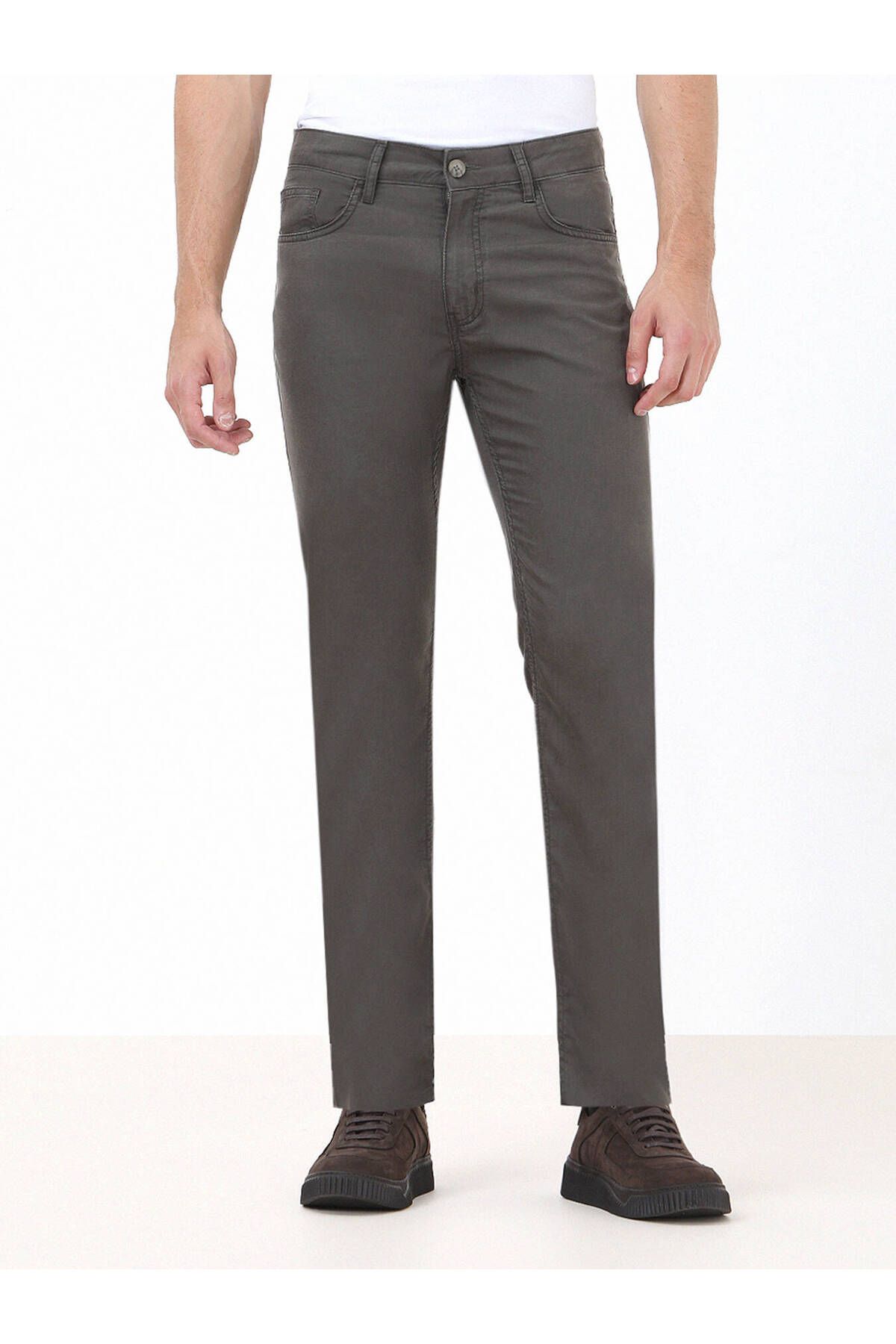 Kip-Light Beige Woven Regular Fit Casual Trousers 1