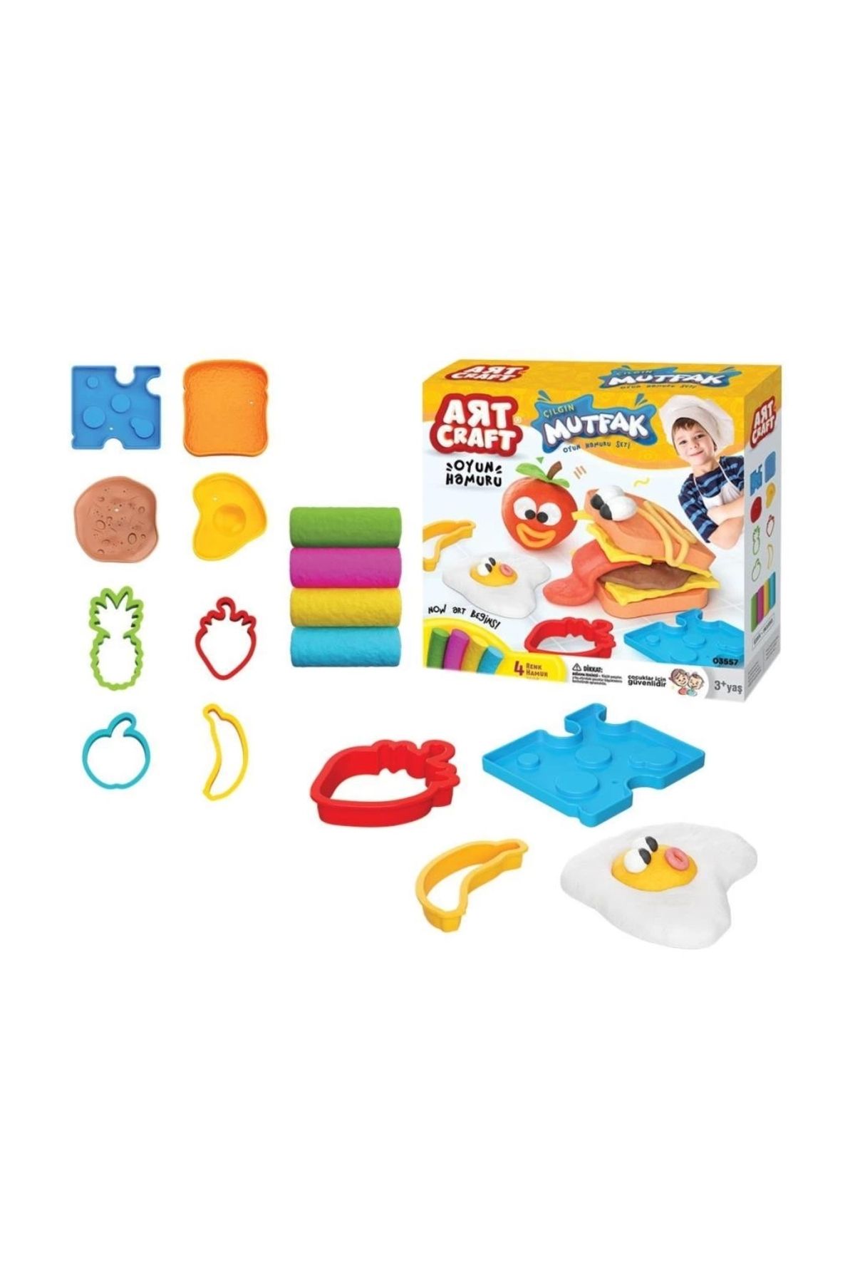 Basic Fun Çocuk 03557 Mutfak Hamur Set 200 gr -Dede