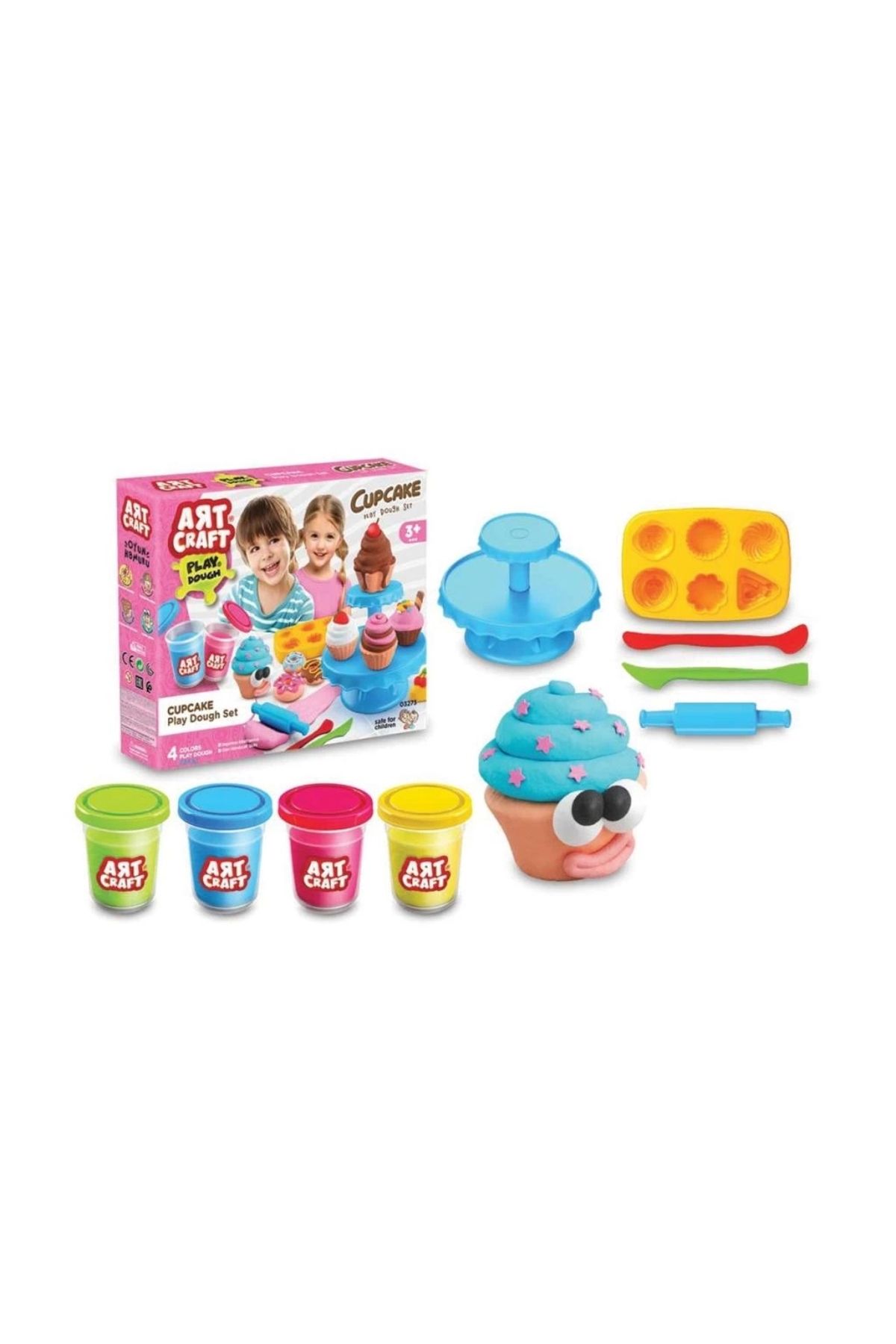 Basic Fun Çocuk 03273 Art Craft Cup Kek Hamur Set -Dede