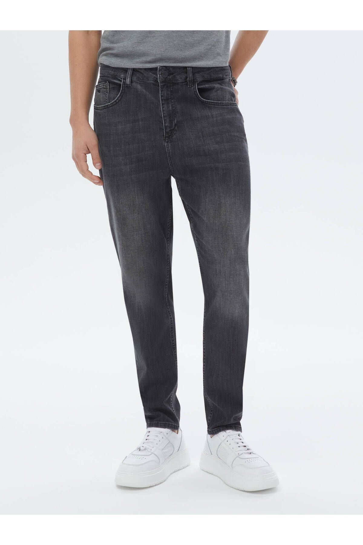 Kip-Blend de bumbac denim antracit - Pantaloni crocodil 2