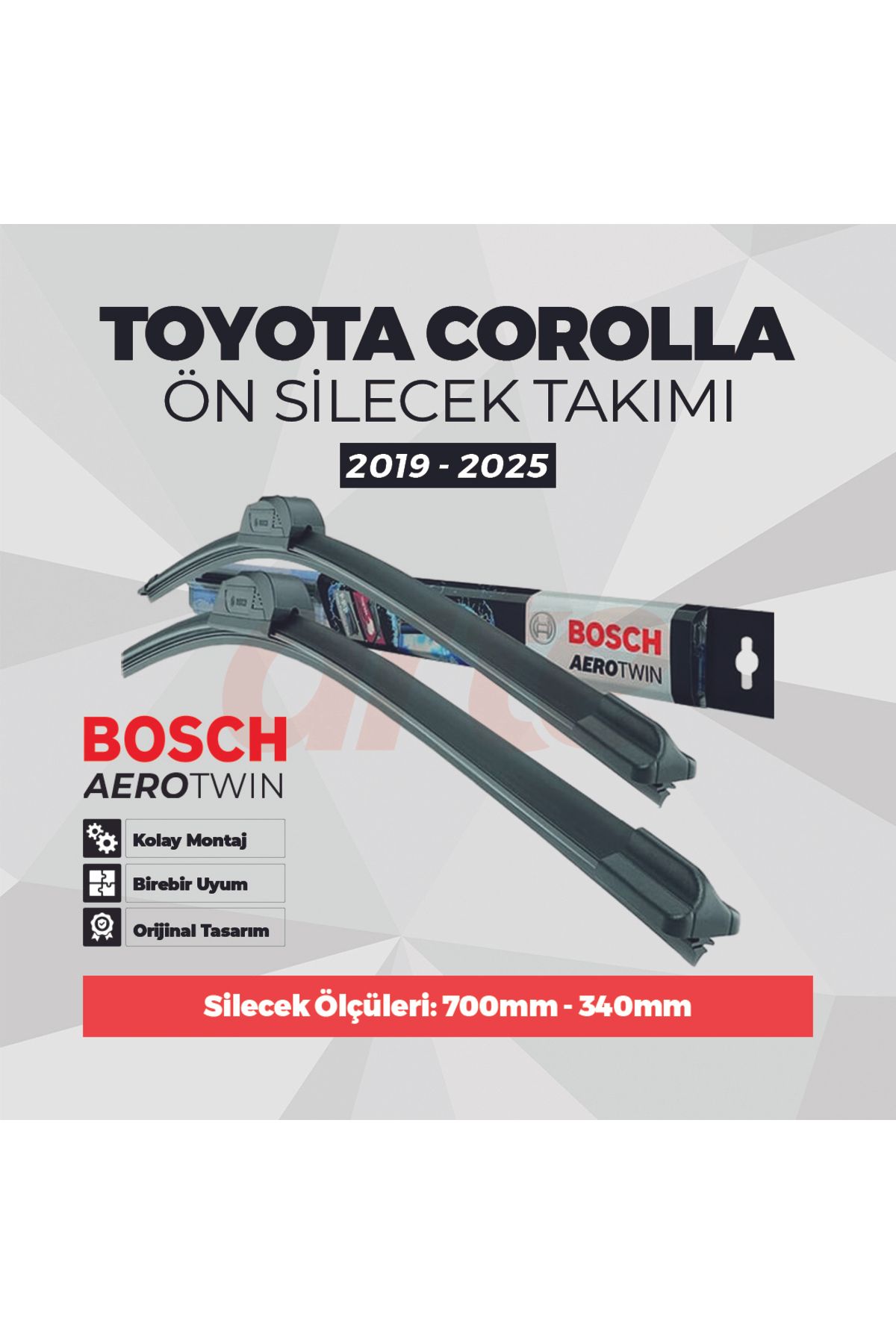 Bosch Toyota Corolla Aerotwin Ön Silecek Takımı 2019-2025 (AR705)