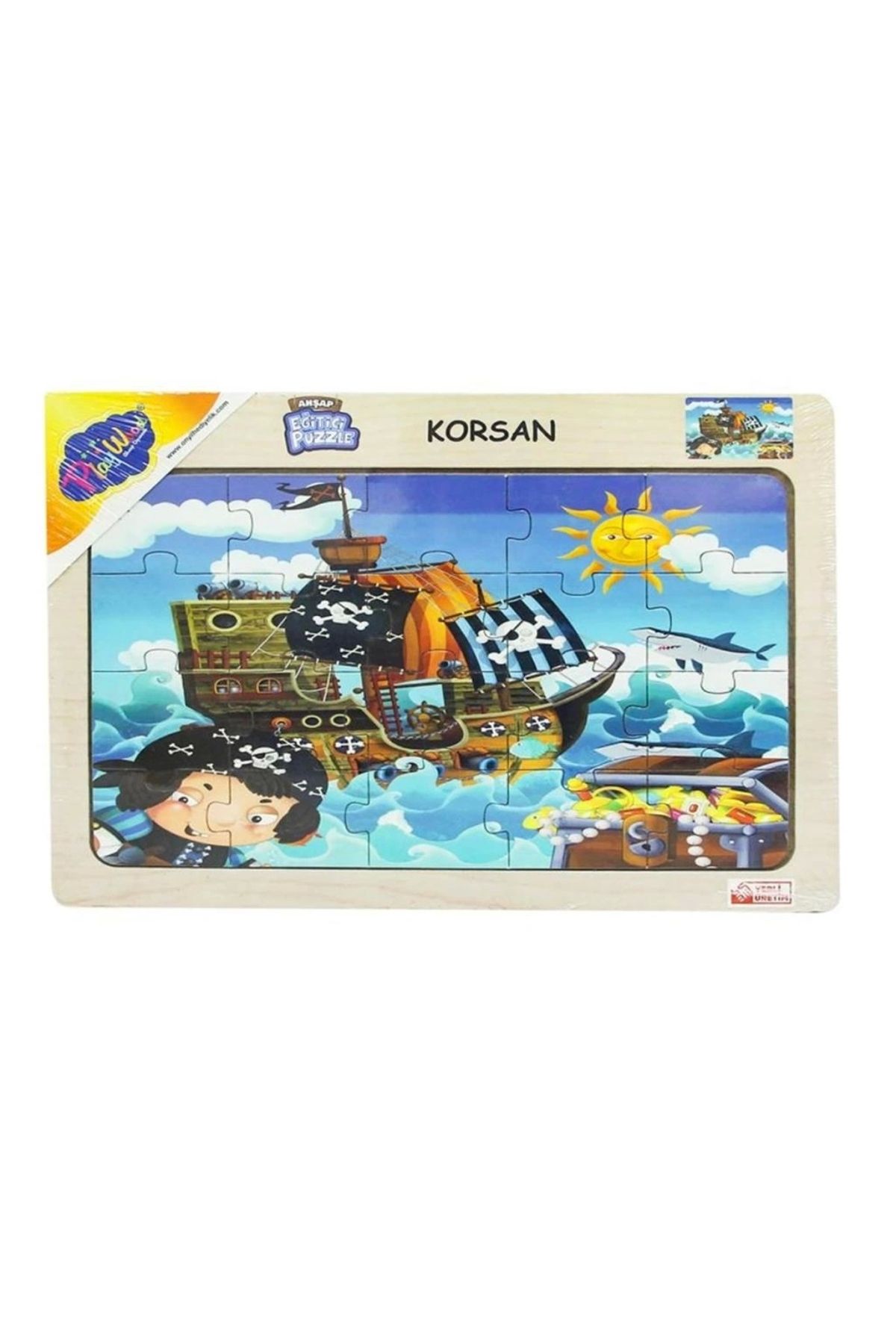 Basic Fun Çocuk 53/54/55/56 AHŞAP EĞİT.PUZZLE KORSAN