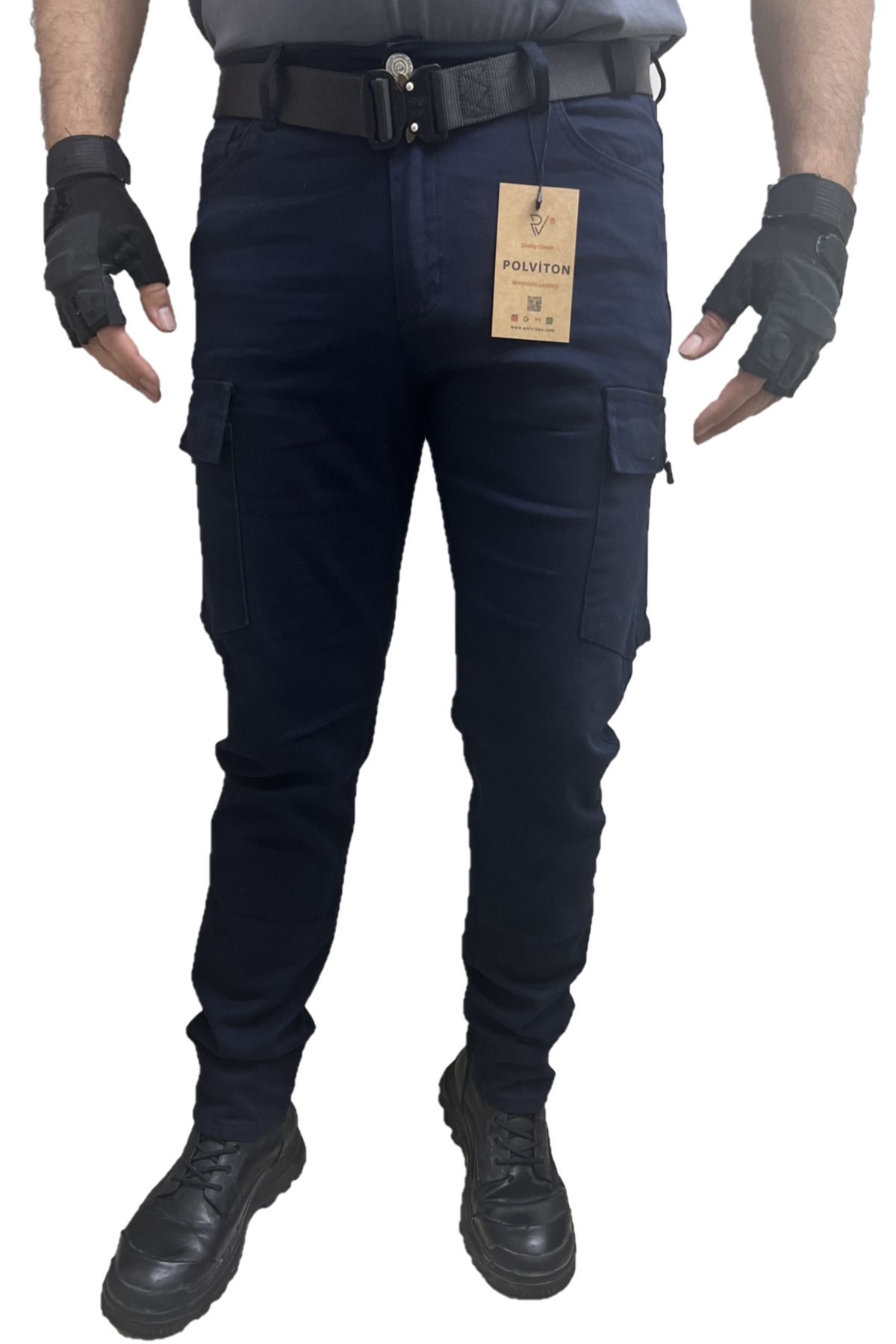 Polviton-Pantaloni cargo pentru bărbați Pantaloni pentru bărbați Combat Slim Fit 7