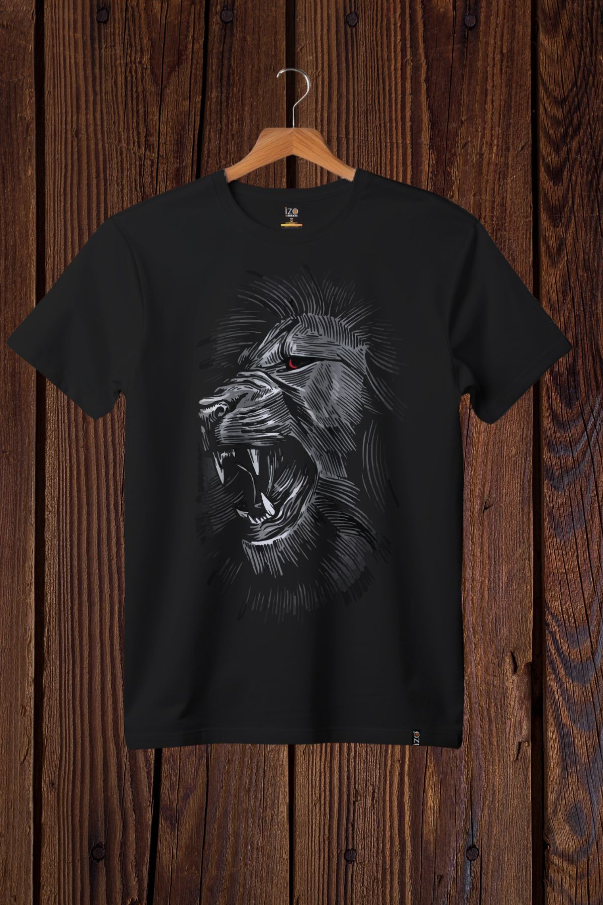 FECCY Pamuklu Lion Baskılı Oversize T-shirt