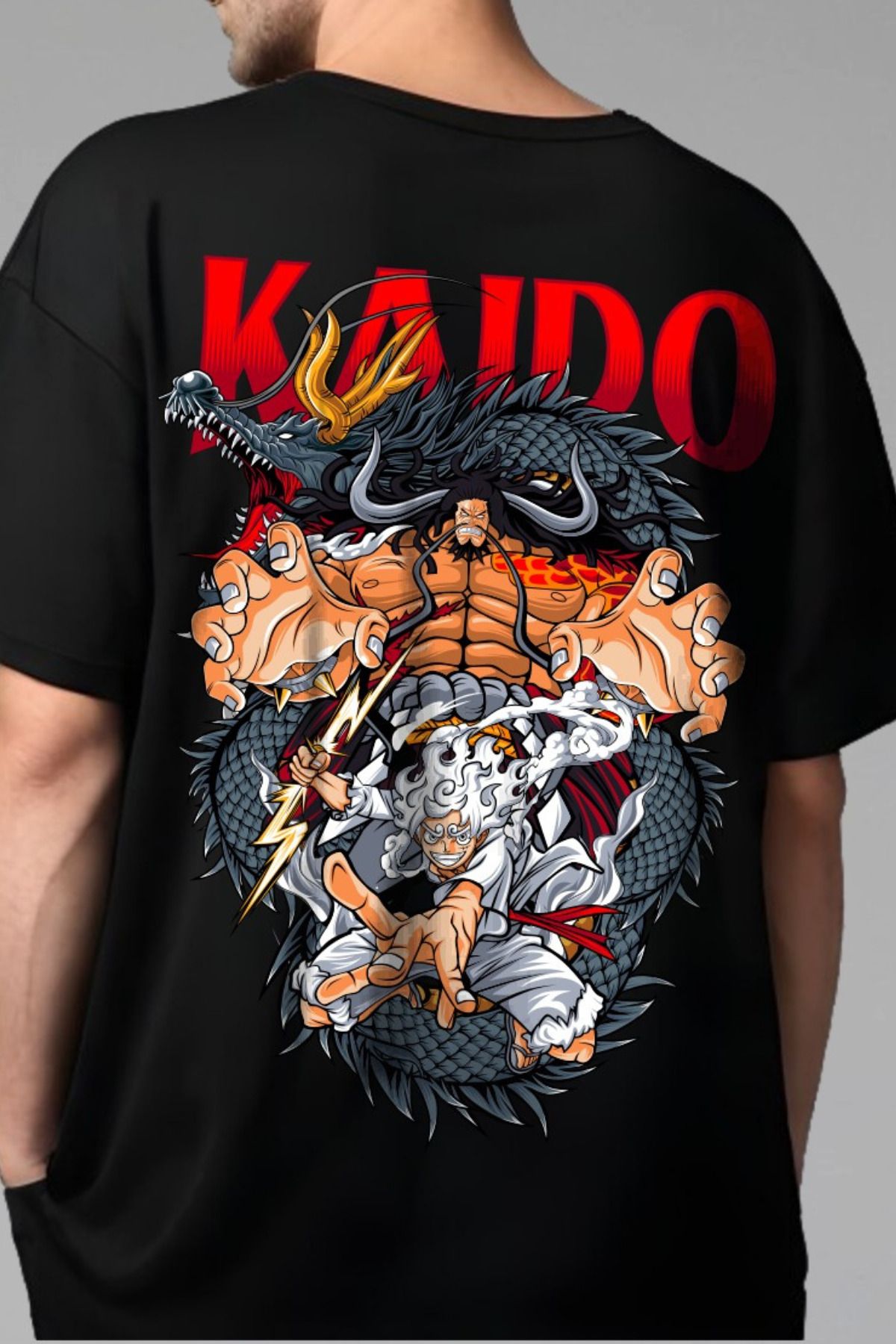 FECCY Pamuklu Kaido Baskılı Oversize T-shirt