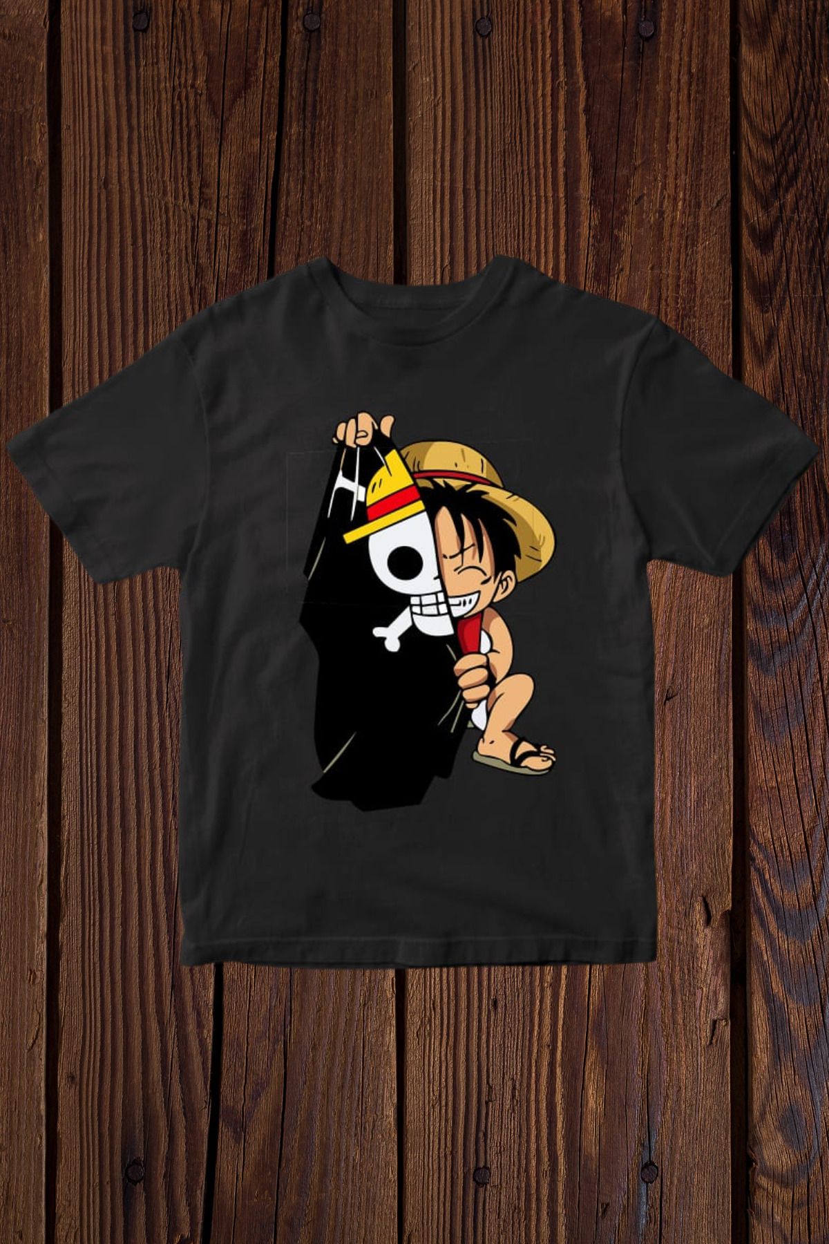 FECCY Pamuklu Luffy Baskılı Oversize T-shirt