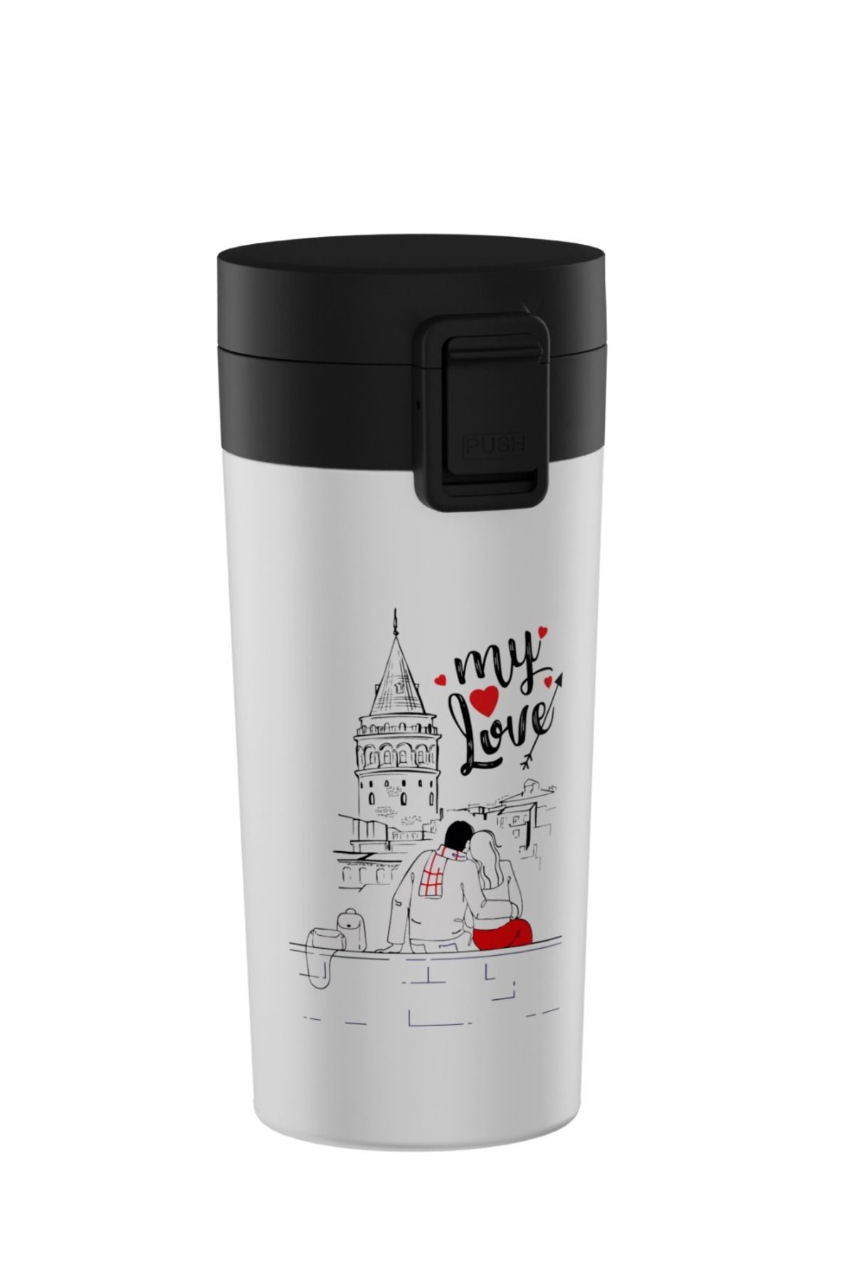 Penguen Termos Mug 380ML | Sevgililer Günü Hediyesi | Sıcak 6 Saat, Soğuk 12 Saat Tutma Özelliği