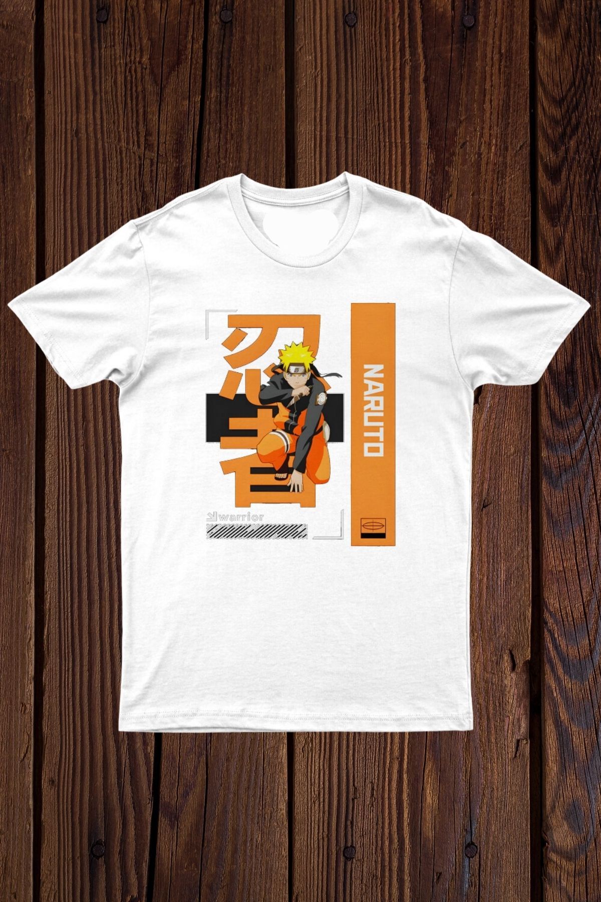 FECCY Pamuklu Naruto Warrior Baskılı Oversize T-shirt