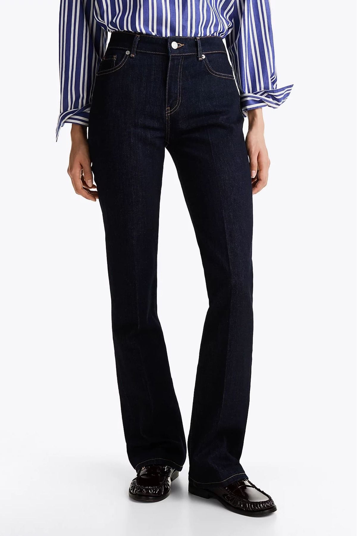 Tommy Hilfiger Kadın Bootcut Orta Bel Jeans Pantolon - Lacivert