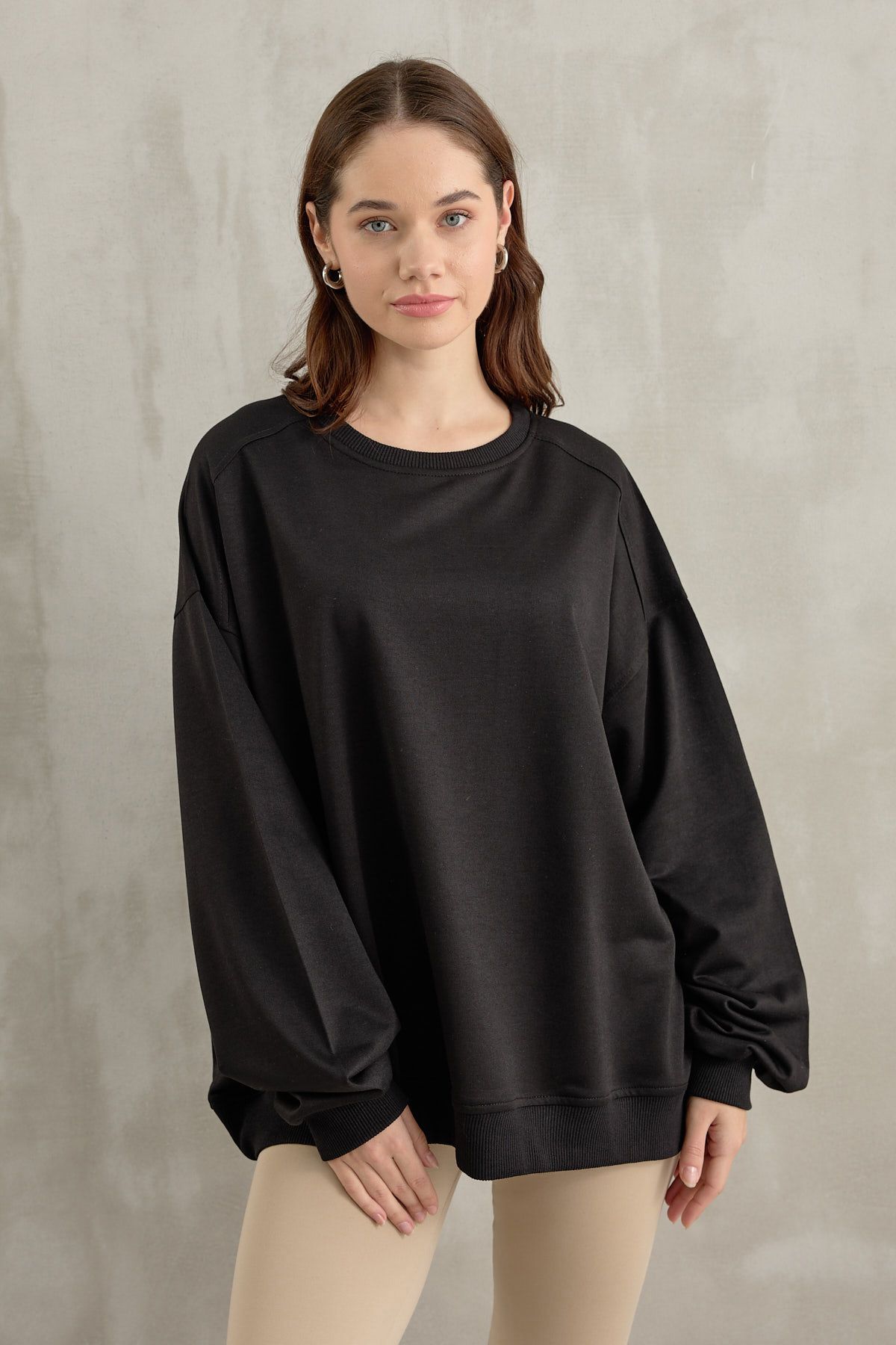 DİVİNE LİNE Kadın Bisiklet Yaka Basic Sweatshirt