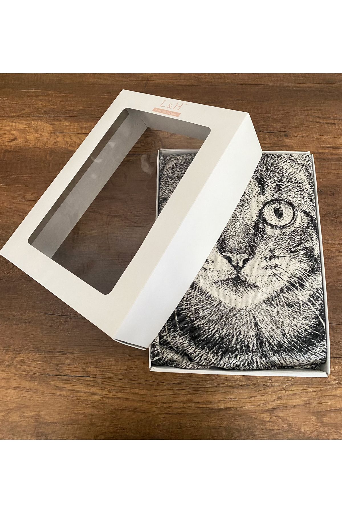 Lucy and Home-Amico Cat, set de husă de pilota unică din bumbac pieptănat tricotat cu model jacquard ultra HD 4