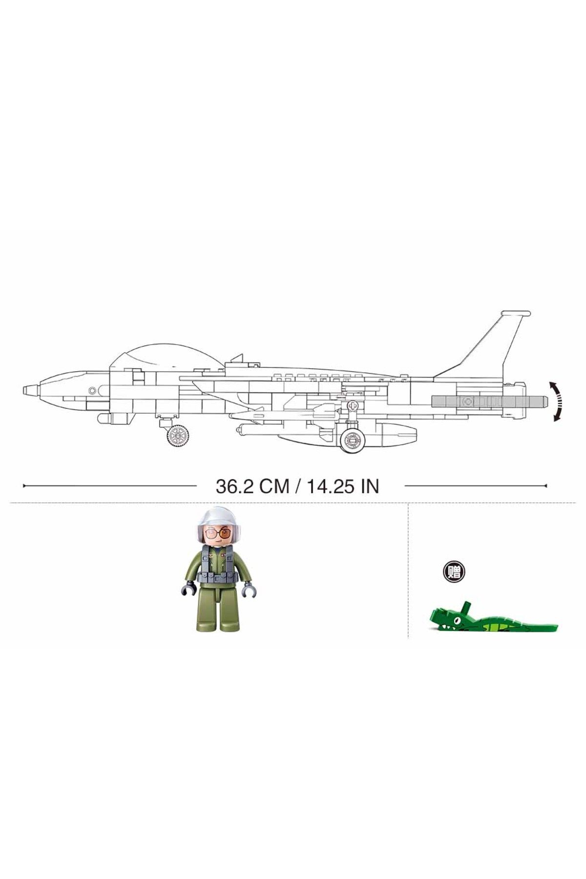 Sluban-Model Bricks Series -Fighter Jet Building Set With Mini Figur - 404 Pcs Multicolored 5