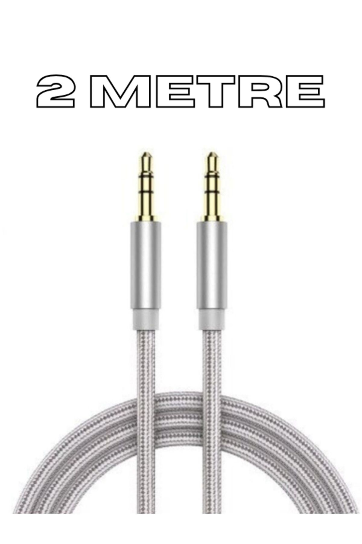 Aux To Aux 3.5mm 2 METRE Örgü Kablo İphone Samsung Xiaomi Huawei Uyumlu Müzik Ses Aktarıcı Aksesuar