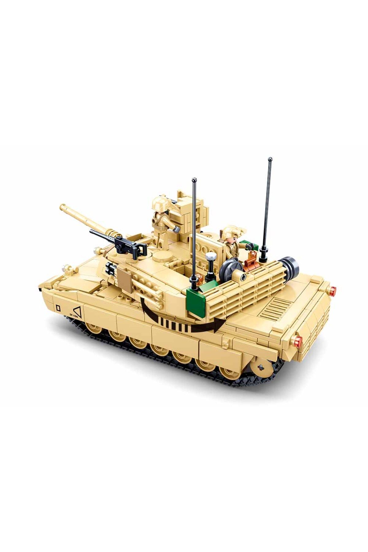 Sluban-Model Bricks Series - Abrams Main Battle Tank Building Blocks With 2 Mini Figurs 4