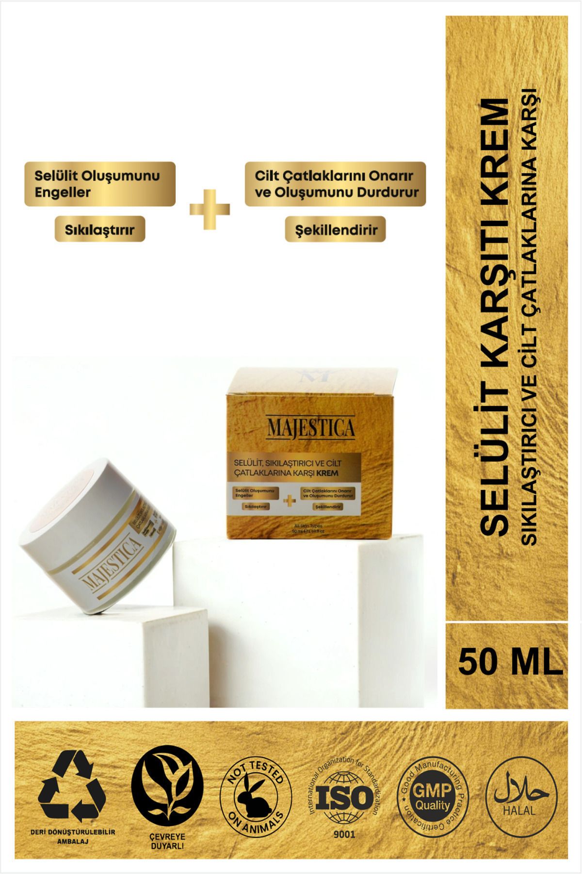 Majestica Selülit, Sıkılaştırı Ve Cilt Çatlaklarına Karşı Krem 50 ml