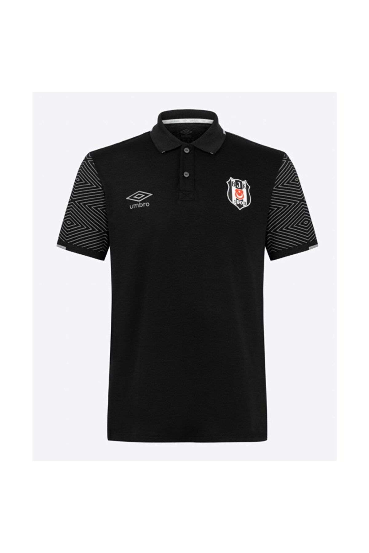 Beşiktaş Beşiktaş Orijinal Siyah Çizgili Polo Yaka T-Shirt