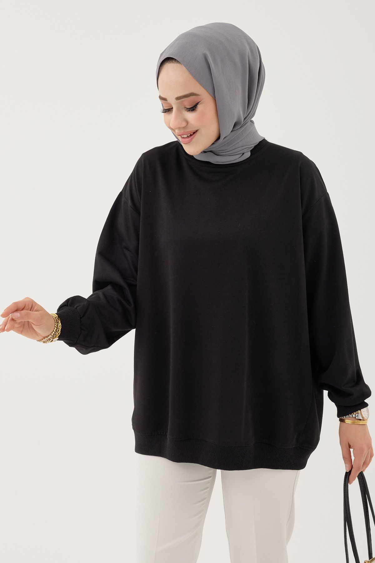 DİVİNE LİNE Kadın Bisiklet Yaka Basic Sweatshirt