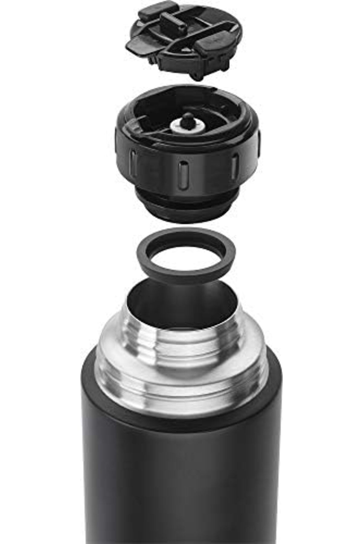 STOREMAX lbstorex Termos, Entegre Fincan, Termos Sürahi, Çift Duvarlı Yalıtım, 1 Litre, Siyah Newdsng 11
