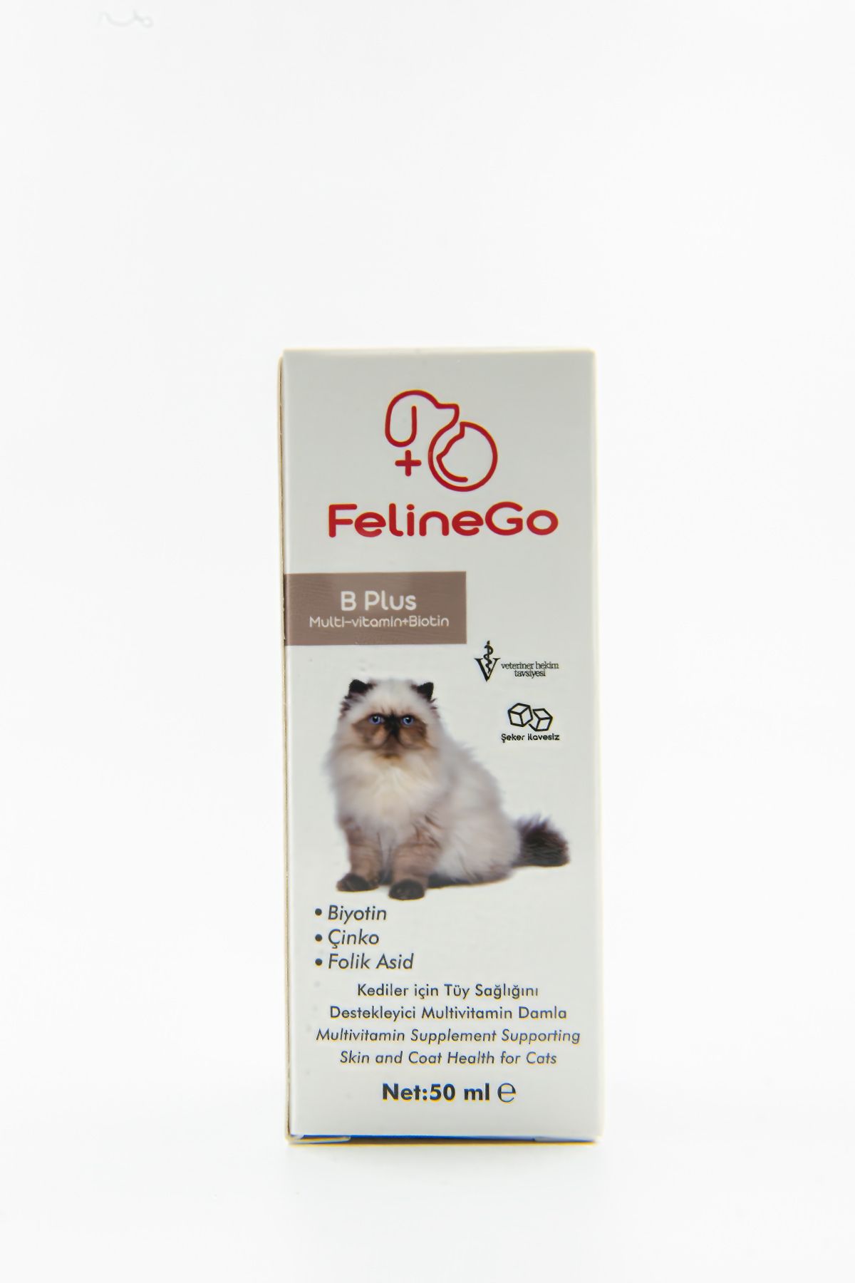 FelineGo Kediler İçin Plus B Damla 50ml Tüy Dökülmesini Engelleyici Biotinli Tüy Sağlığı Damlası