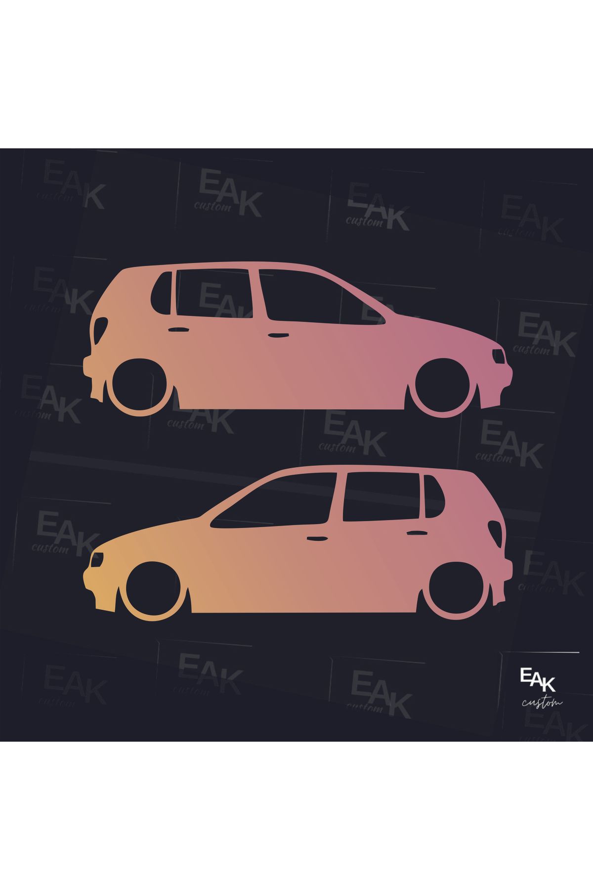 eakcustom VW POLO MK3 oto sticker (HOLOGRAM) (18cm x 15cm) (2 adet)