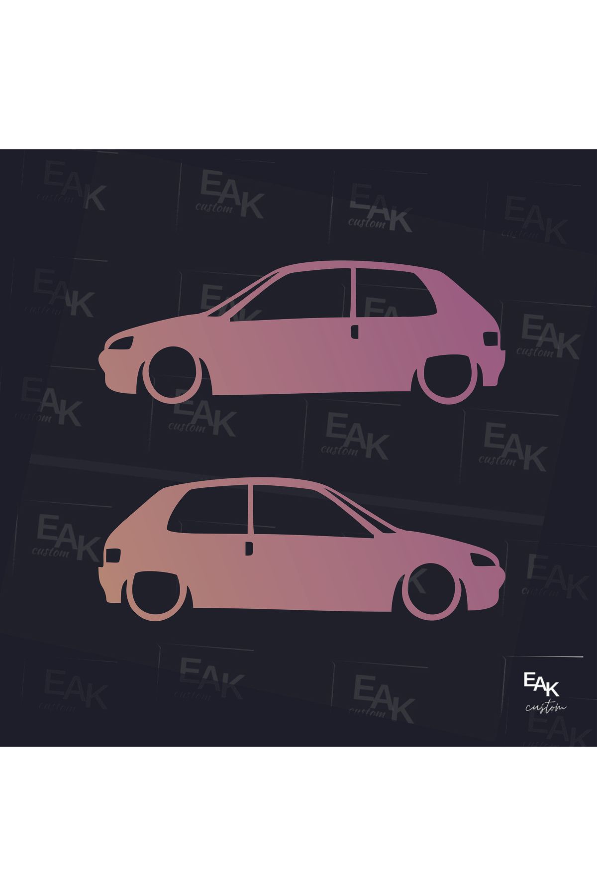 eakcustom PEUGEOT 106 oto sticker (HOLOGRAM) (18cm x 15cm) (2 adet)