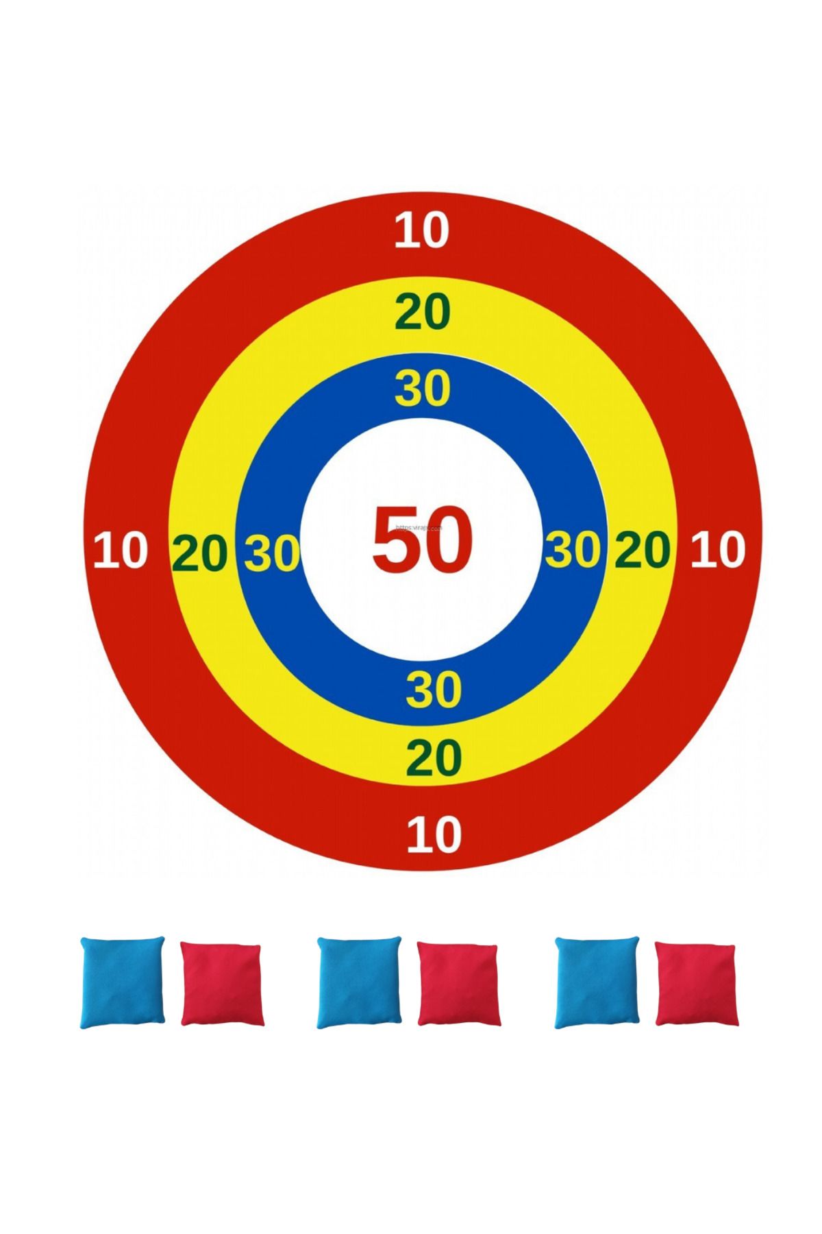 virajx Mısır Torbası Atma Branda Oyun Seti 100*100 cm (Dairesel) + 6 Adet Mısır Torbası