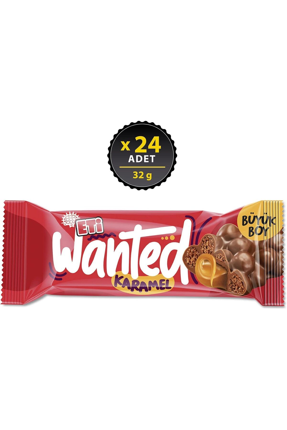 Eti Wanted Buğday Gevrekli Karamelli Bar 32 g x 24 Adet