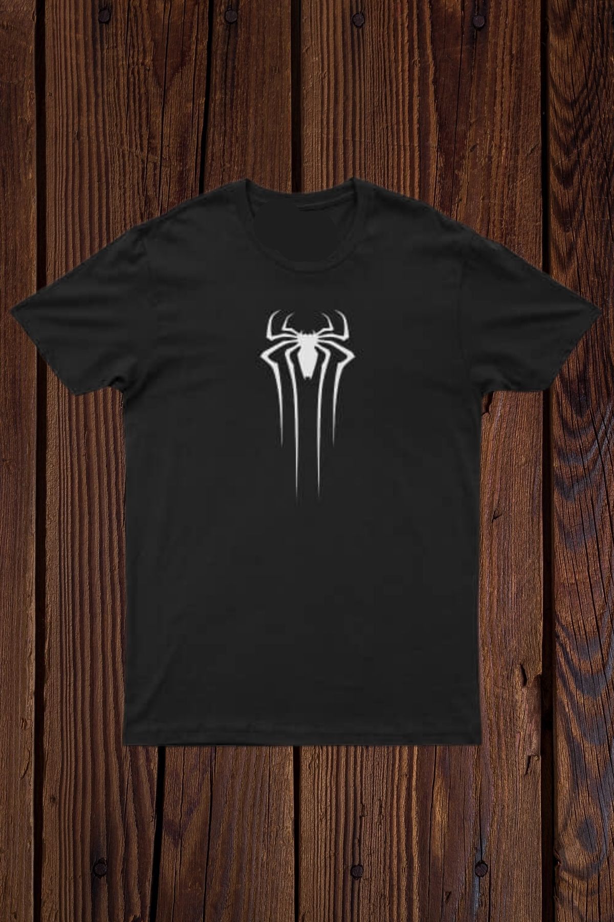 FECCY Pamuklu Spider Baskılı Oversize T-shirt