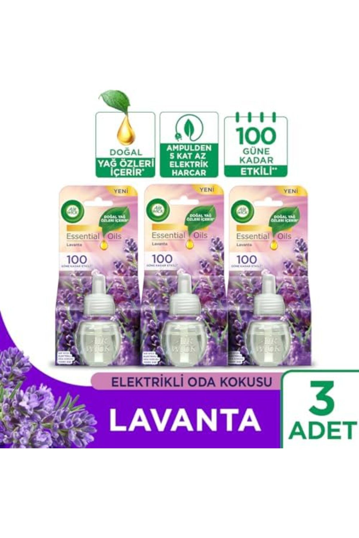 STOREMAX slcshp 3 Adet) (1 x Şişe, Lavanta Kokusu Yedek Elektrikli Oda Wick Yeni cloydx 1061052