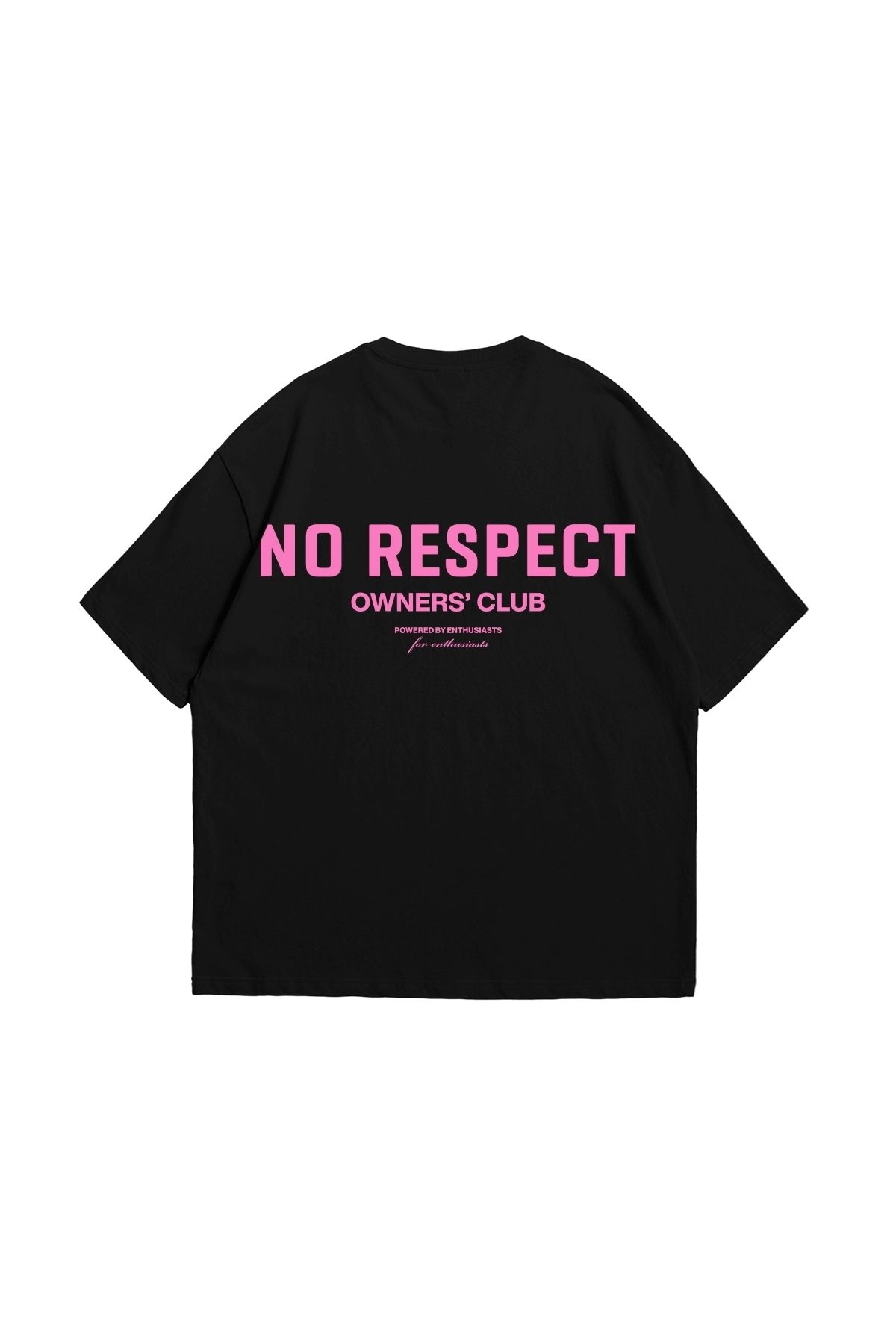 Sekizbiraltı No Respect Baskılı Oversize Unisex Siyah Tshirt