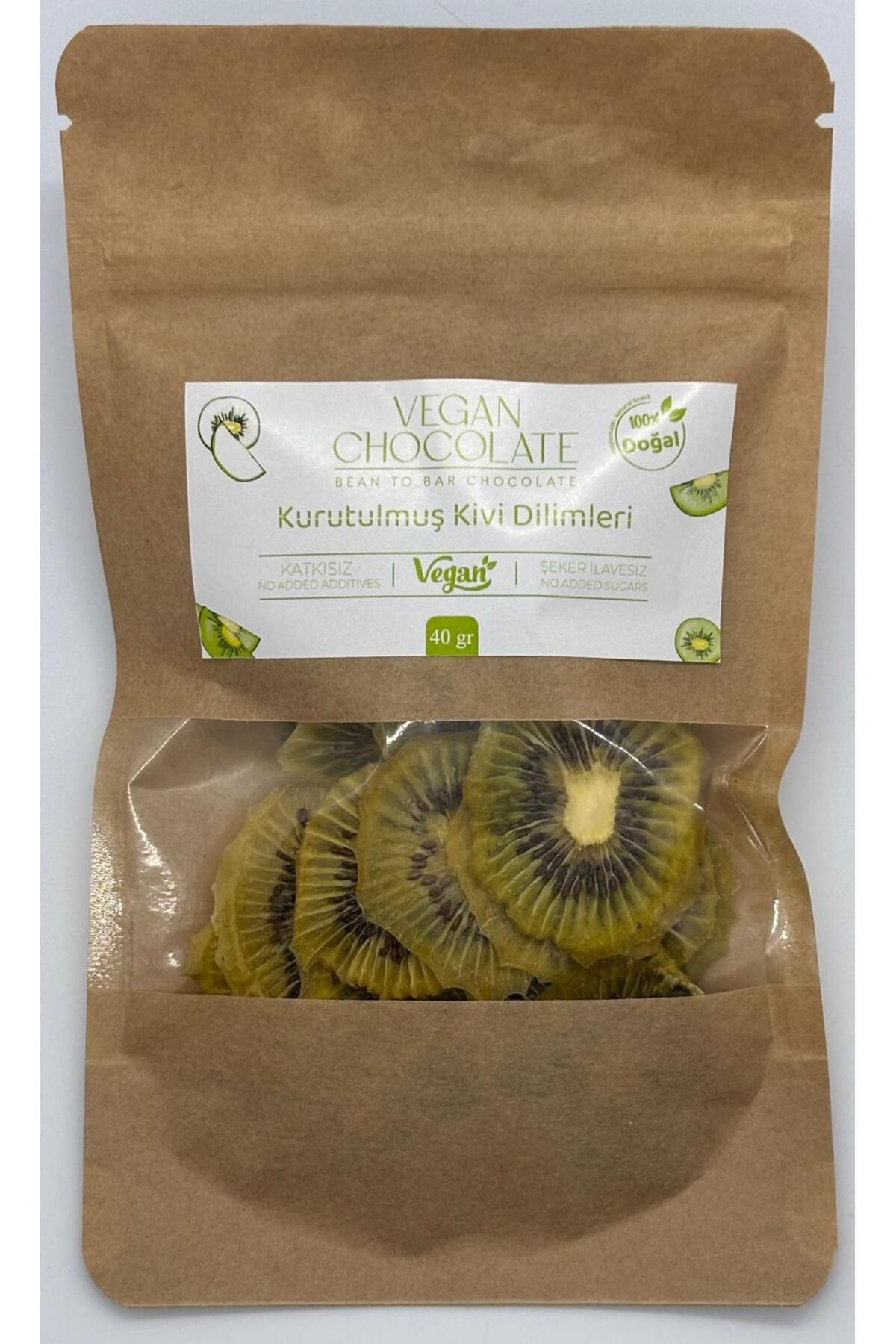 Vegan Chocolate Kivi kurusu 40 gr, Kivi cipsi, Kurutulmuş kivi, Sağlıklı atıştırmalık, katkısız vegan, şeker içermez