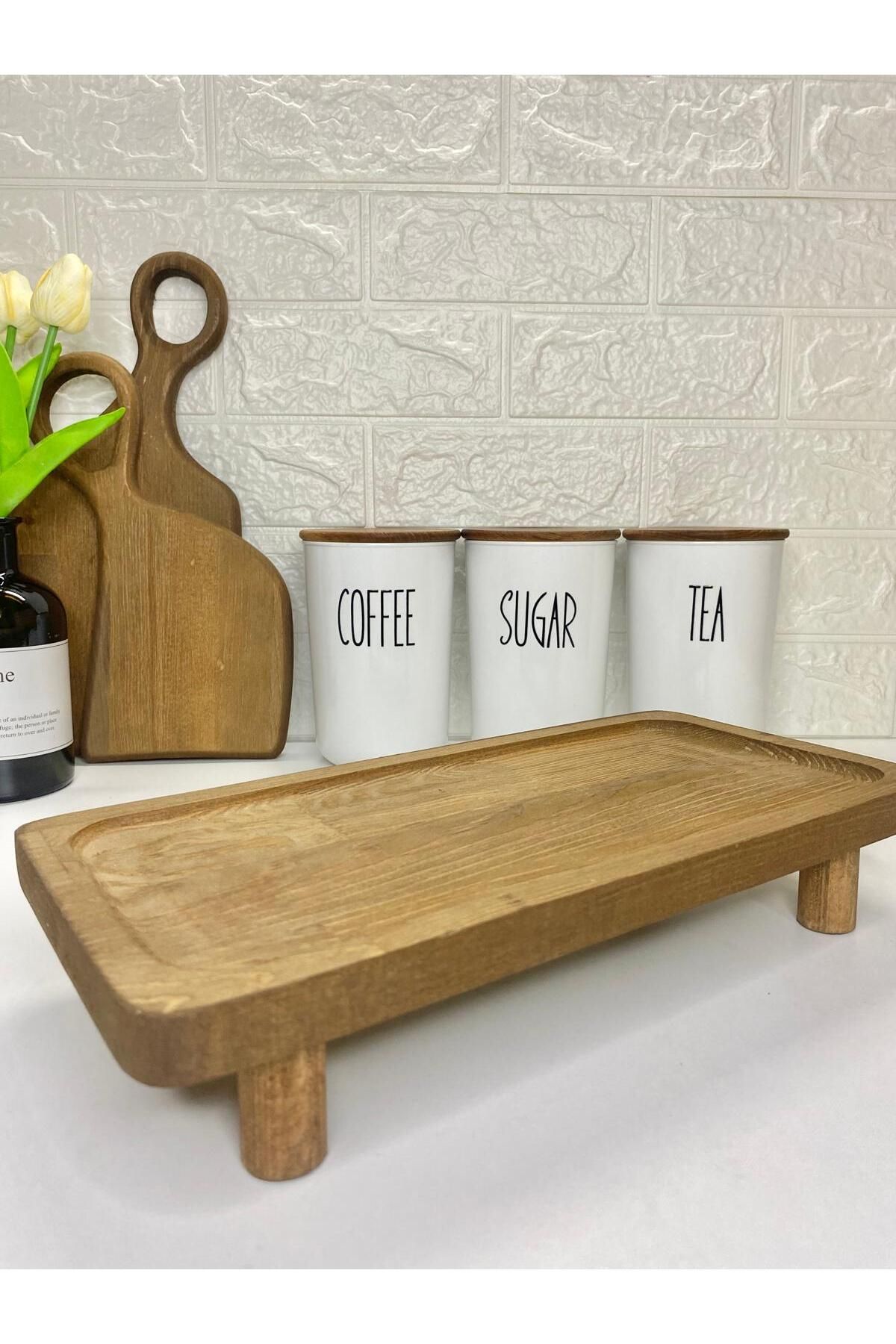 MODA OZY-Set of 3 900ml Acrylic (Plastic) Storage Containers with Wooden Lids and Jars with Stand (with Transfer Label) 8