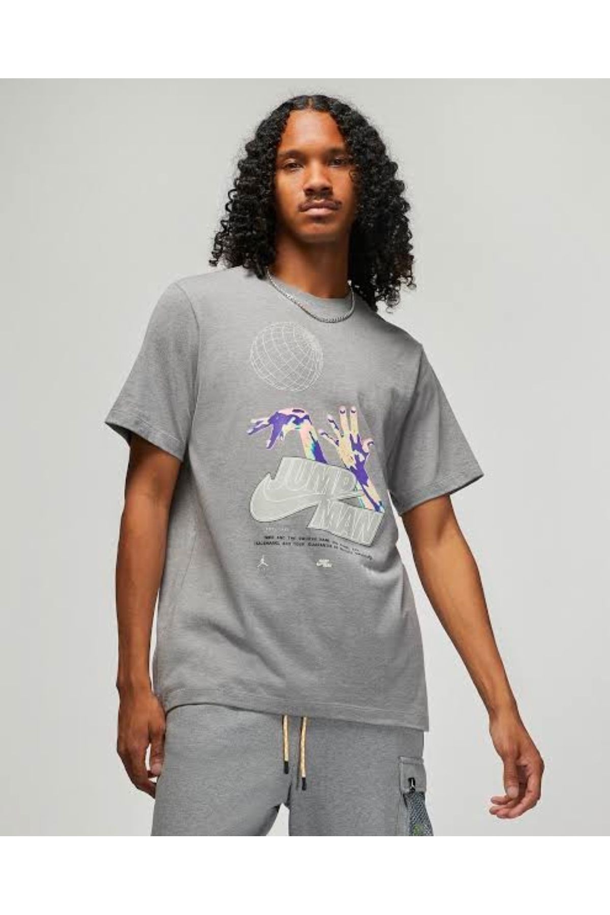 Nike Jordan M Air Stretch Ss Crew Gri Erkek T-Shirt