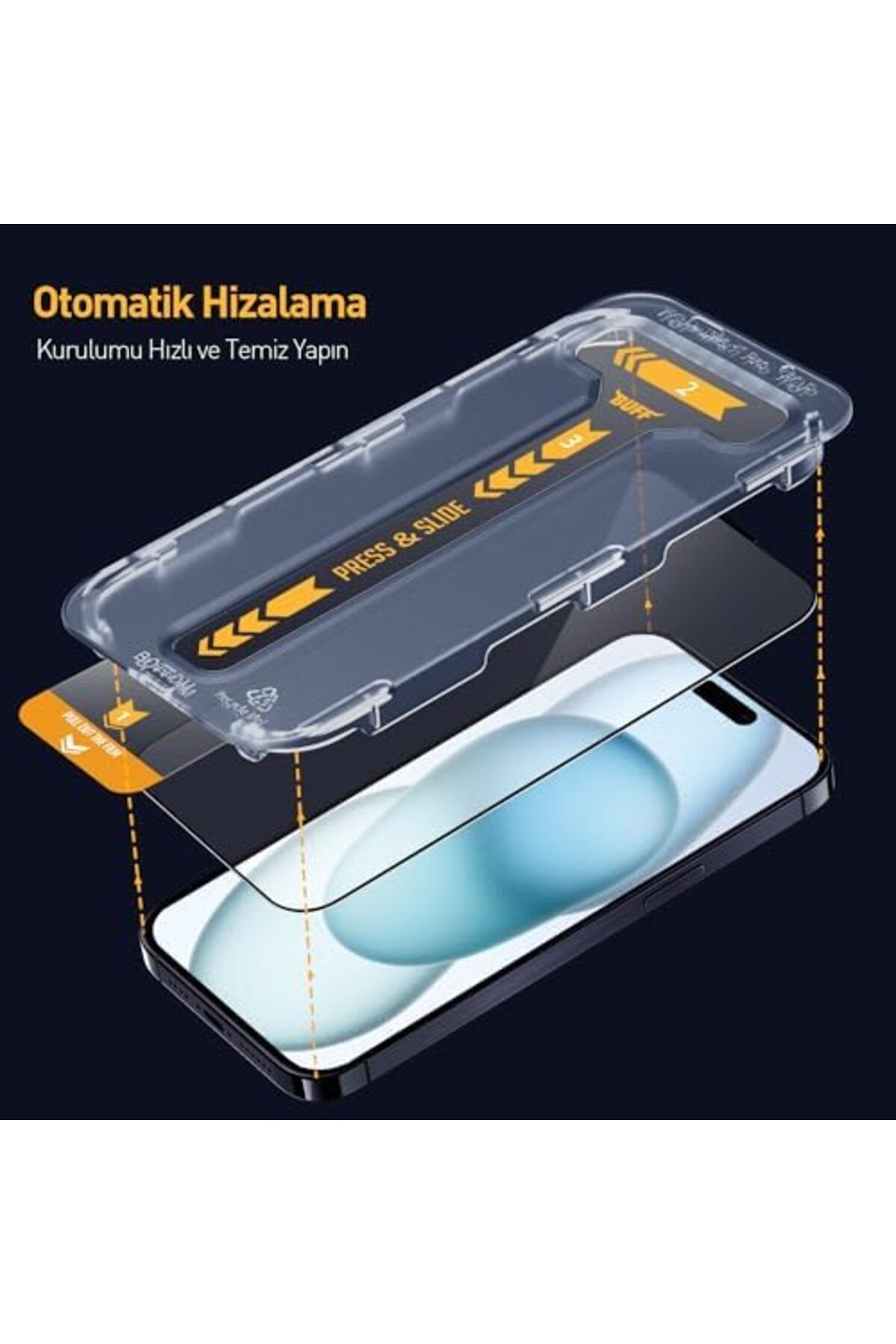 STOREMAX sivtcrt Temperli Cam Ekran Koruyucu Uygulama Aparatlı Adet Kolay EasyFit 2 15 5D iPhone Yeni Moder