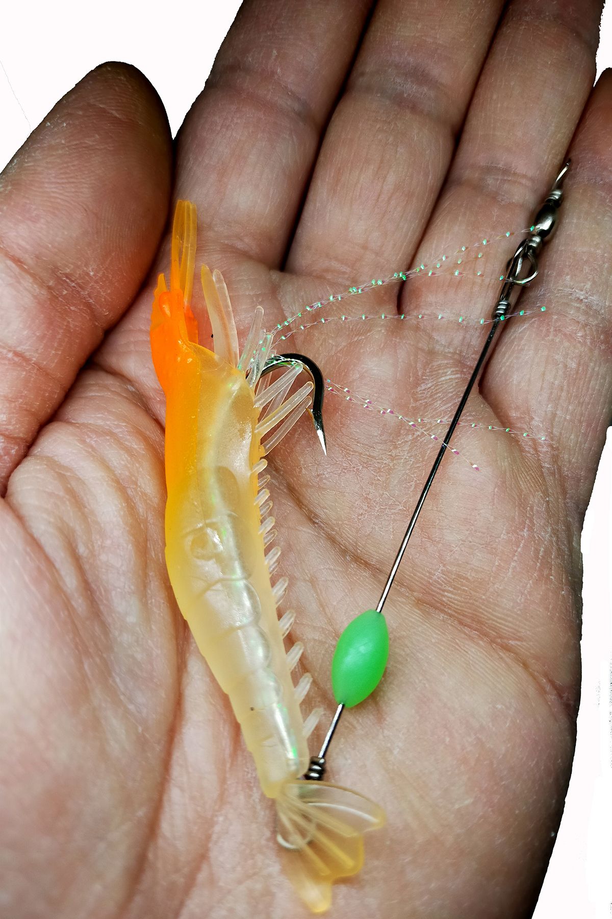 sr sazanrig Karides Shrimp Turuncu Yapay Silikon Balık Yemi Fosforlu Kancalı 8.5 cm 6 gr